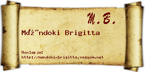 Mándoki Brigitta névjegykártya